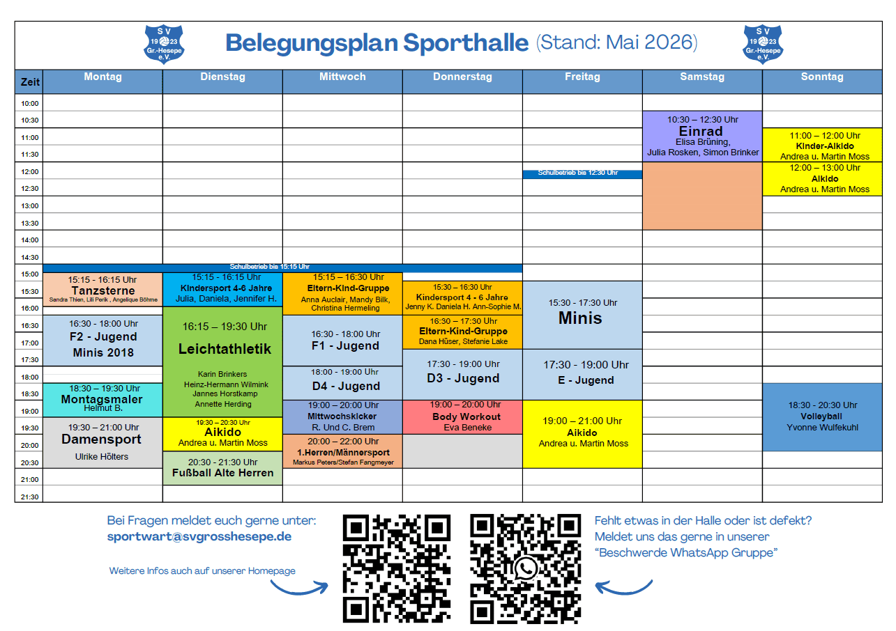 Belegungsplan Sporthalle Stand Mai_26