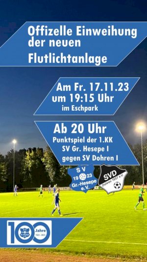 ABGESAGT - Einweihung Flutlichtanlage am 17.11.23